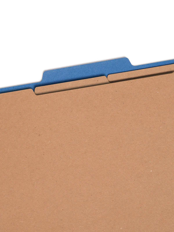 Smead 19096  Pressboard Classification File Folder with SafeSHIELD Fasteners, 3 Dividers, 3" Expansion, Legal Size, Dark Blue, 10 per Box (19096)