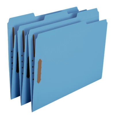 Smead 12040  BLUE Fastener File Folder, 2 Fasteners, Reinforced 1/3-Cut Top Tab, Letter Size, 11 PT. Stock - Carton of 250