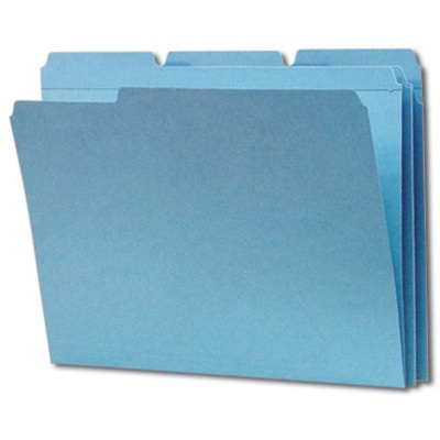 Smead 12034  File Folder, Reinforced 1/3-Cut Tab, Letter Size, Blue,  Total of 500