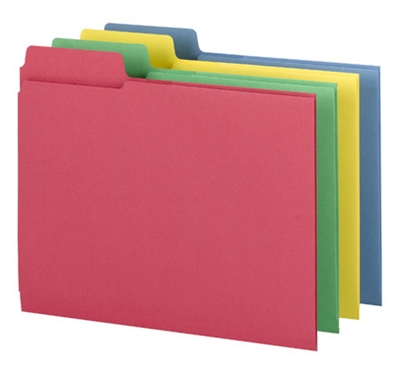 Smead 11905  3-in-1 SuperTab Section Folder, 1/3-Cut Oversized Tab, Letter Size, Assorted Colors, Carton of 120