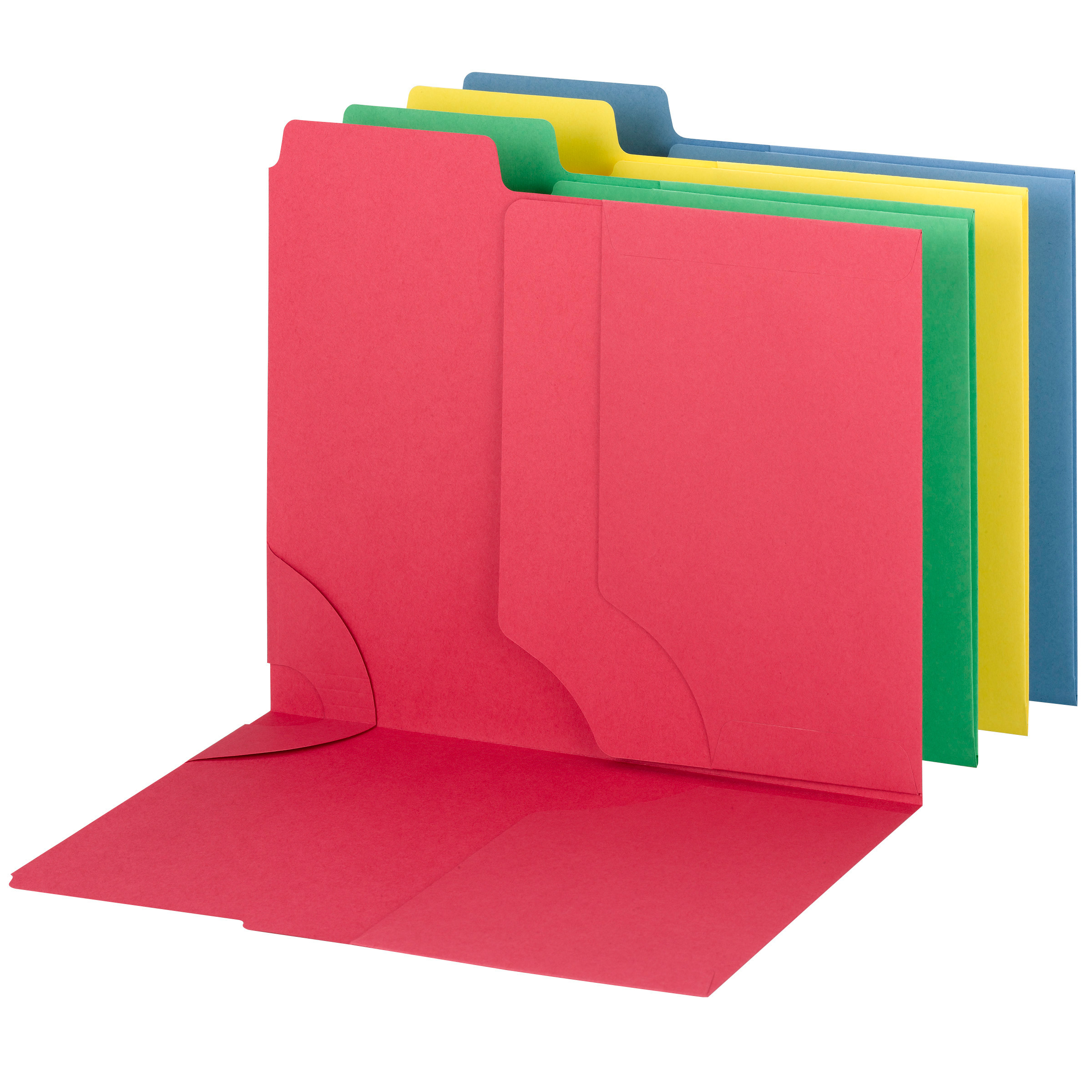 Smead 11905  3-in-1 SuperTab Section Folder, 1/3-Cut Oversized Tab, Letter Size, Assorted Colors, Carton of 120