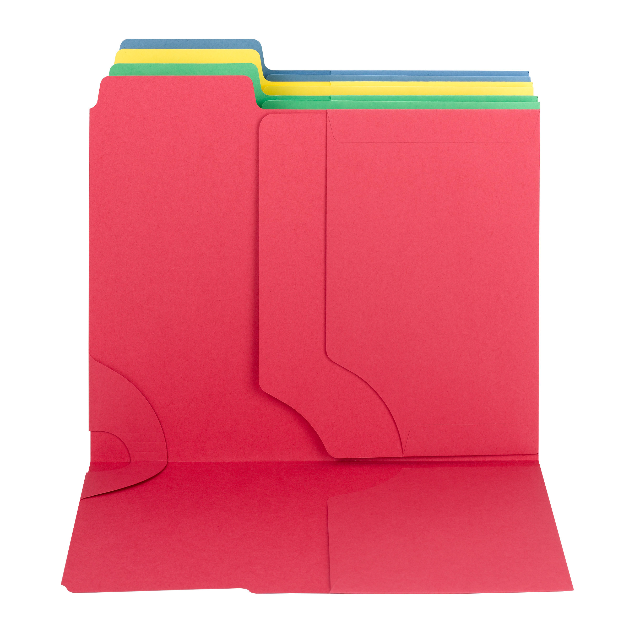 Smead 11905  3-in-1 SuperTab Section Folder, 1/3-Cut Oversized Tab, Letter Size, Assorted Colors, Carton of 120