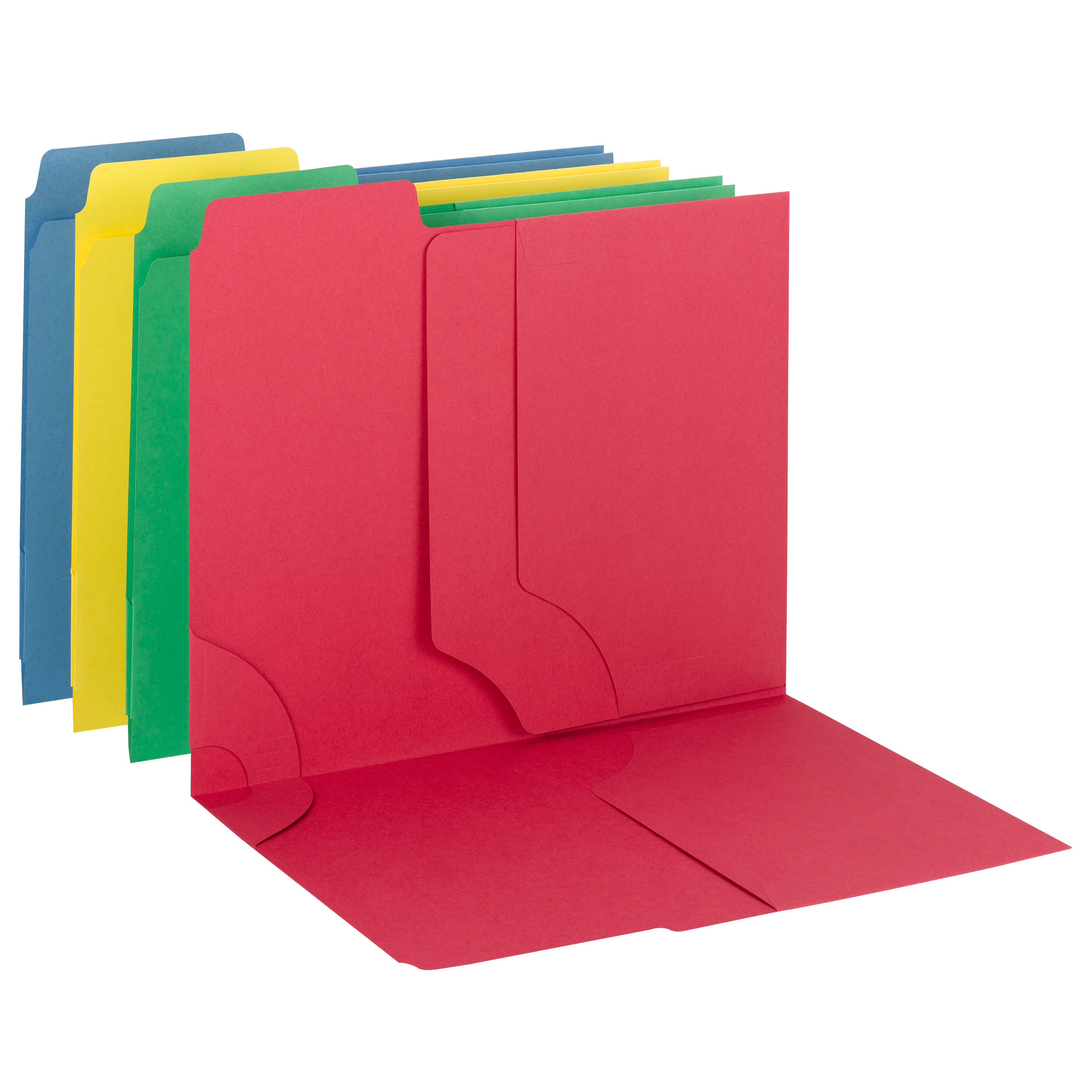 Smead 11905  3-in-1 SuperTab Section Folder, 1/3-Cut Oversized Tab, Letter Size, Assorted Colors, Carton of 120