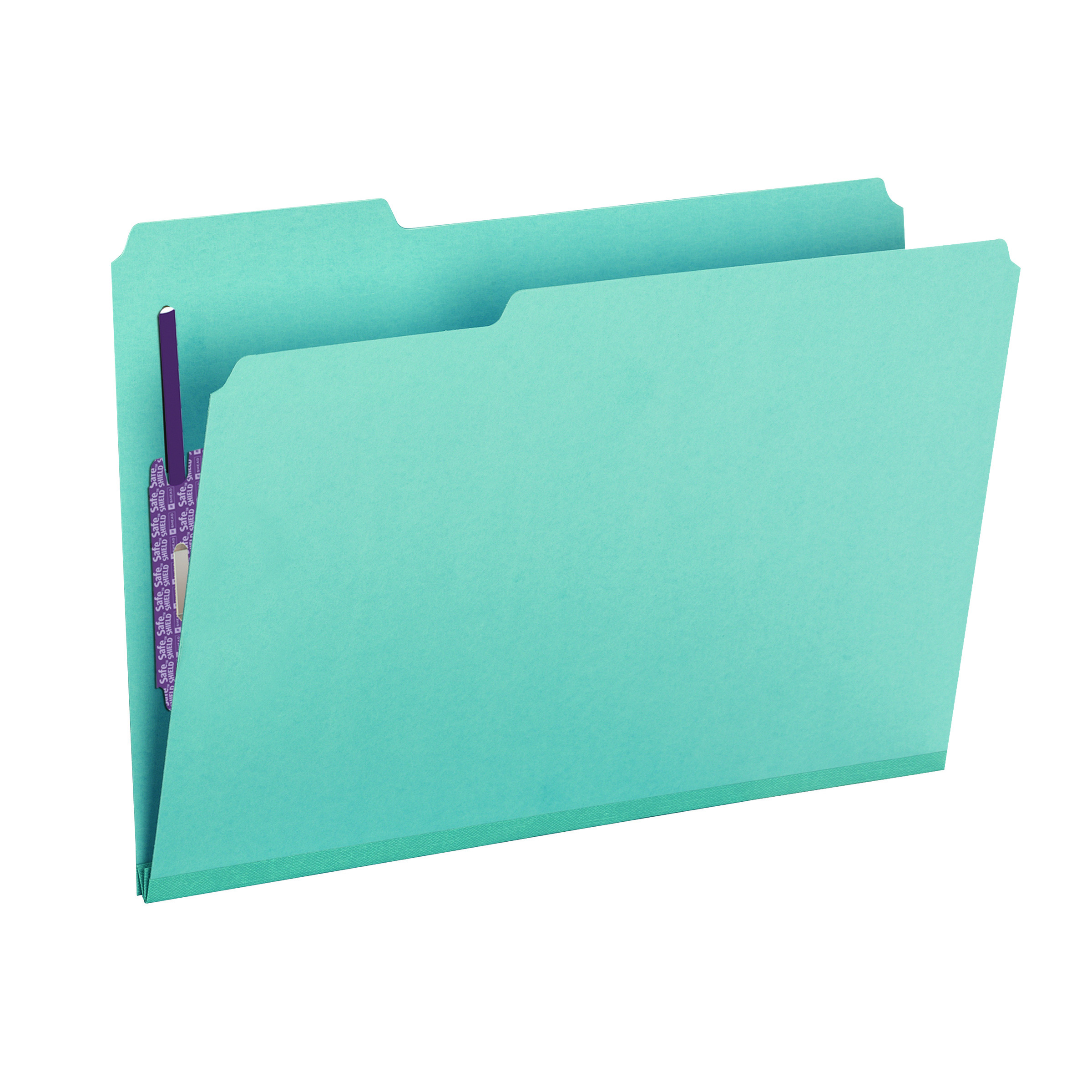 Smead 19937  Pressboard File Folder with SafeSHIELD Fasteners, 2 Fasteners, 1/3-Cut Tab, 2" Expansion, Legal Size, Blue, 25 per Box (19937)