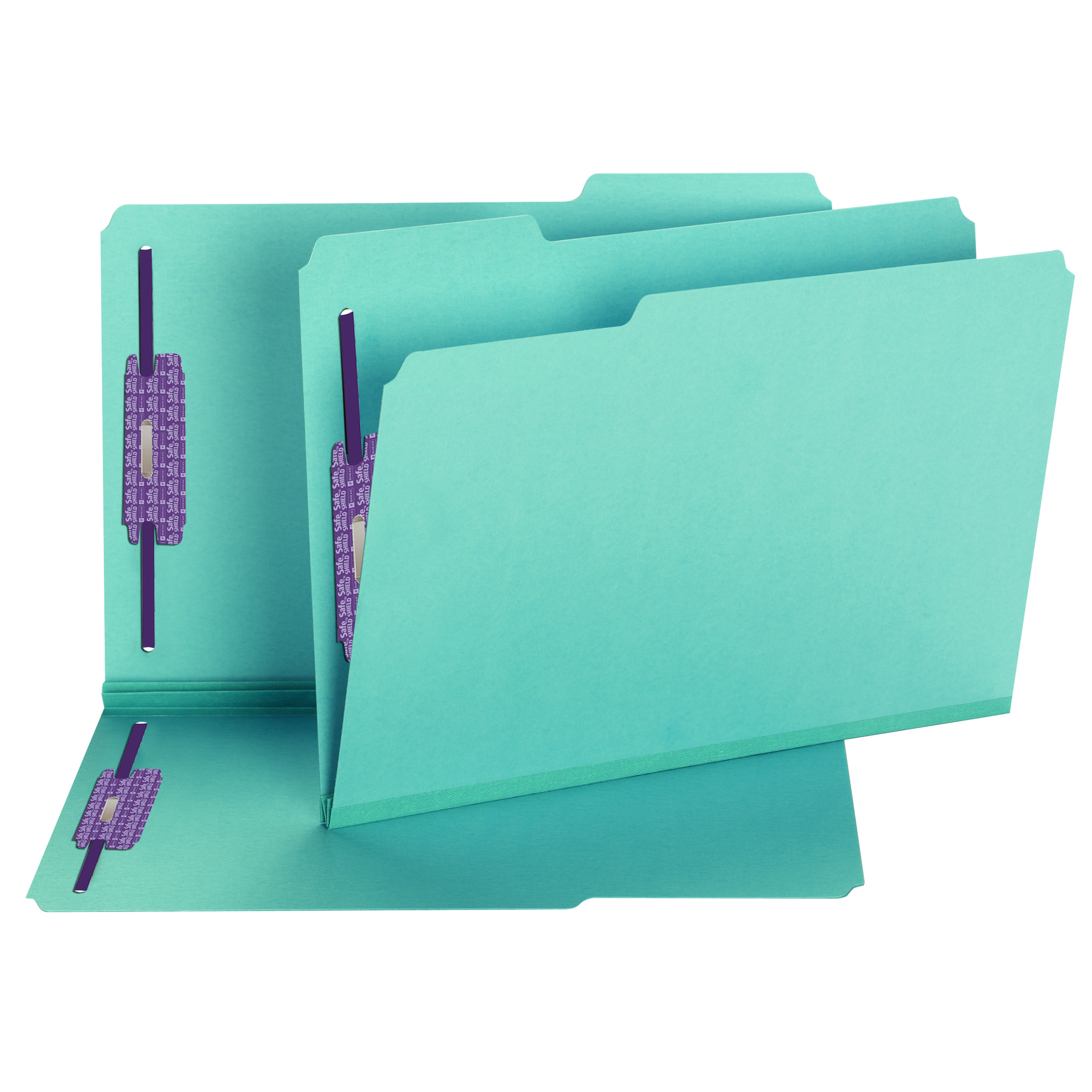 Smead 19937  Pressboard File Folder with SafeSHIELD Fasteners, 2 Fasteners, 1/3-Cut Tab, 2" Expansion, Legal Size, Blue, 25 per Box (19937)