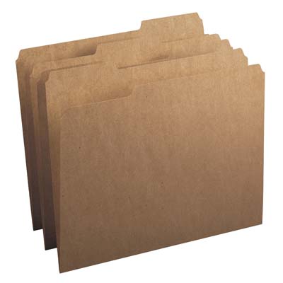 Smead 10830 KRAFT File Folder, 1/3-Cut Top Tabs in Assorted Position, Letter Size, 17 Pt. Kraft, 50 per Box (10830)
