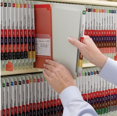 Smead 29800  End Tab Pressboard Classification Folder with SafeSHIELD Fasteners, 1 Divider, Legal, Gray/Green (29800) - Total of 50