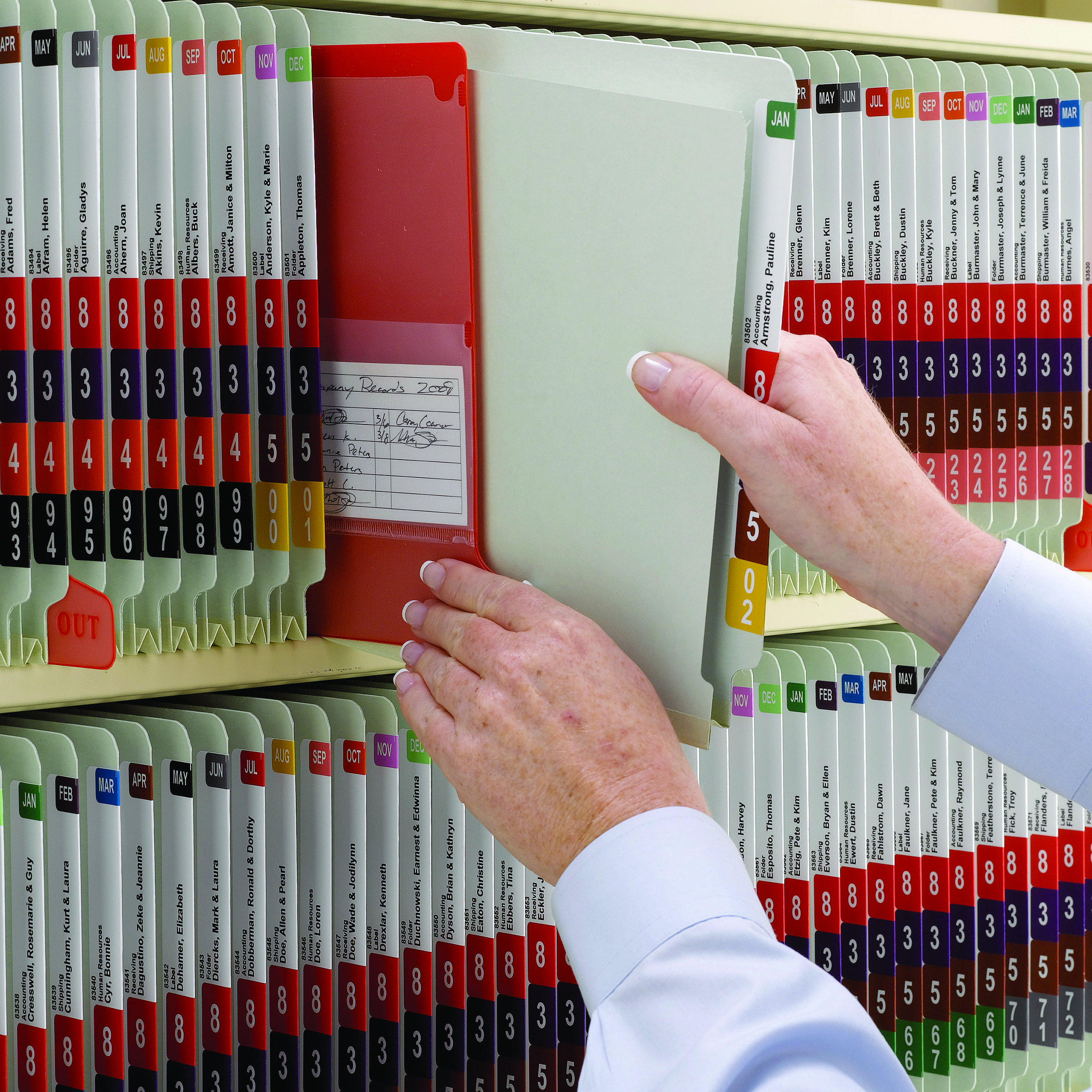 Smead 29800  End Tab Pressboard Classification Folder with SafeSHIELD Fasteners, 1 Divider, Legal, Gray/Green (29800) - Total of 50