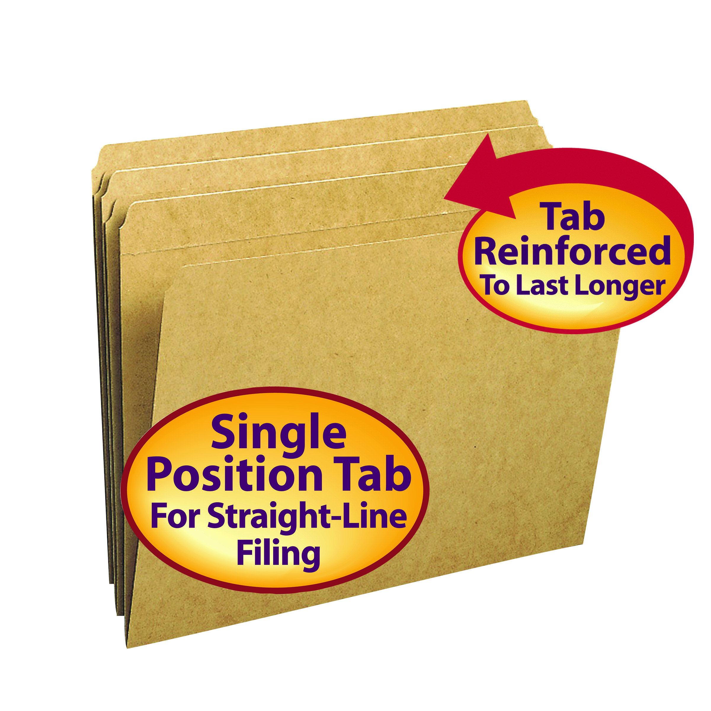 Smead 10710  File Folder, Reinforced Straight-Cut Tab, Letter Size, Kraft, 100 Per Box (10710)