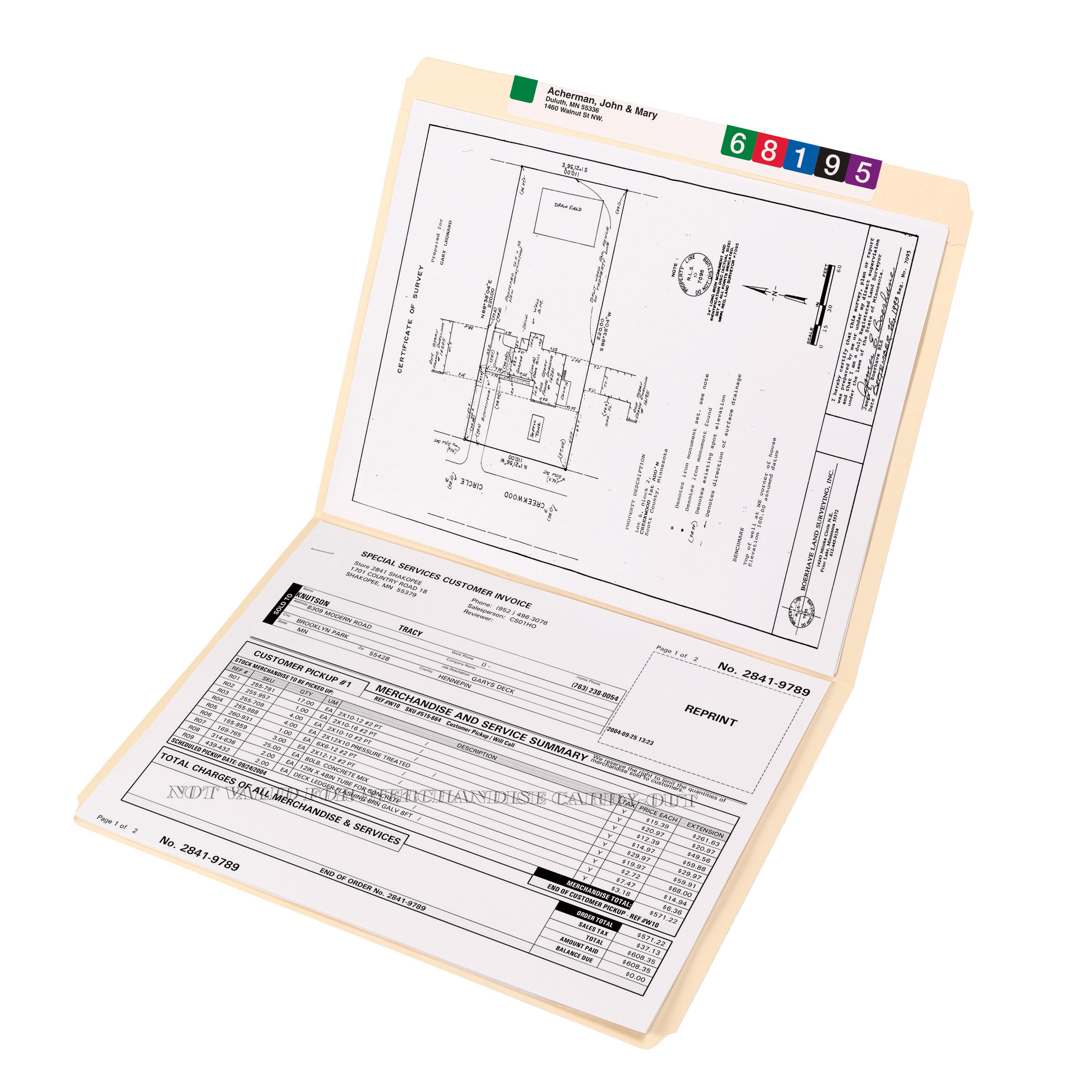 Smead 10310  File Folder, Reinforced Straight-Cut Tab, Letter Size, 11 Pt. Manila,  Carton of 500
