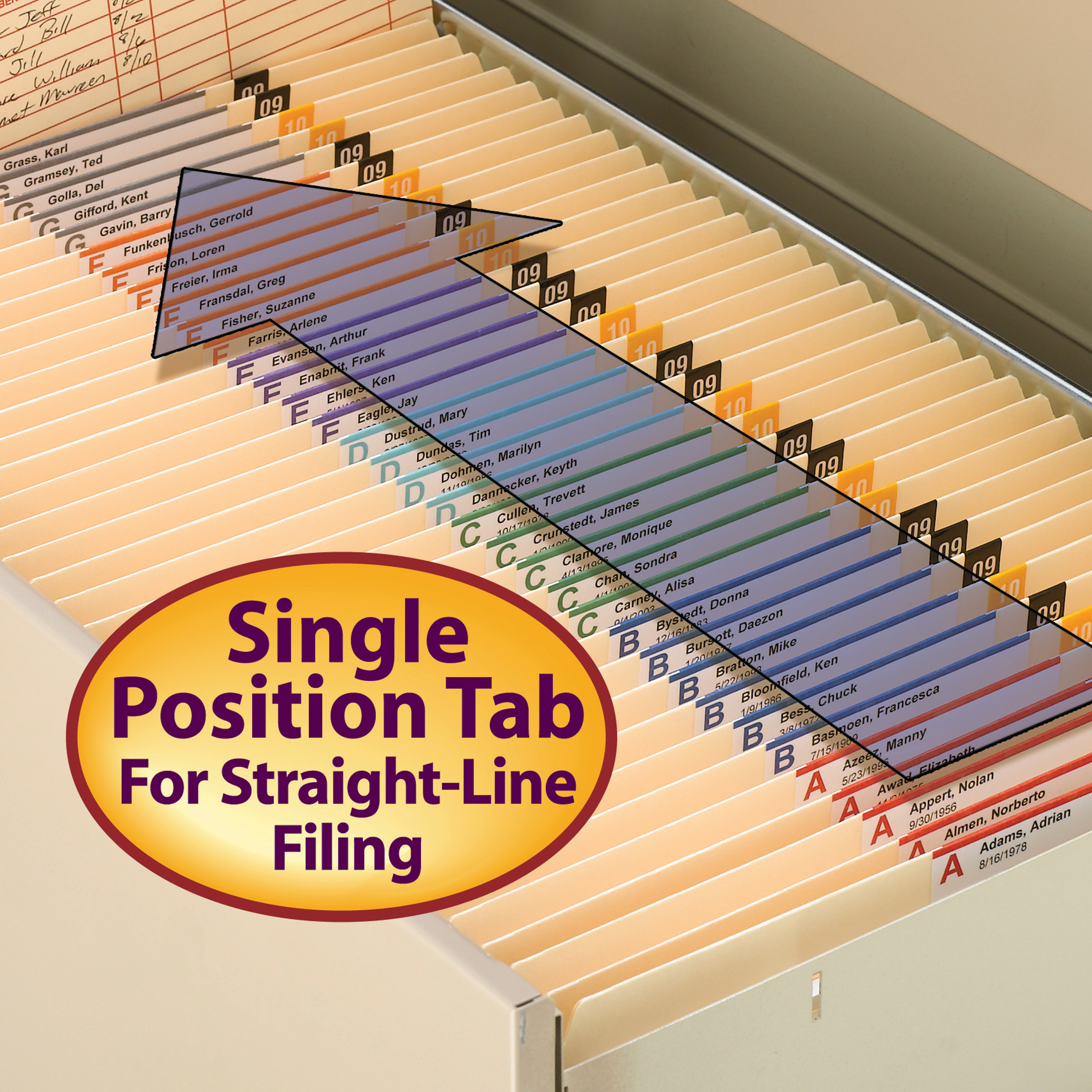 Smead 10310  File Folder, Reinforced Straight-Cut Tab, Letter Size, 11 Pt. Manila,  Carton of 500