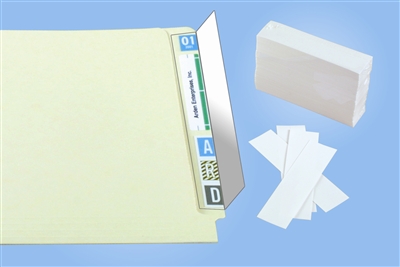Name Label Folder Protectors - 2" W X 8" H - 100 Pack