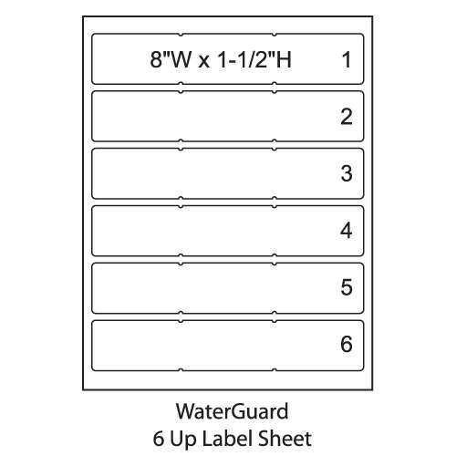 Smead 02490  ColorBar 8" WaterGuard Inkjet Printer Labels - 6 Up Sheet - Pack of 1008 Labels