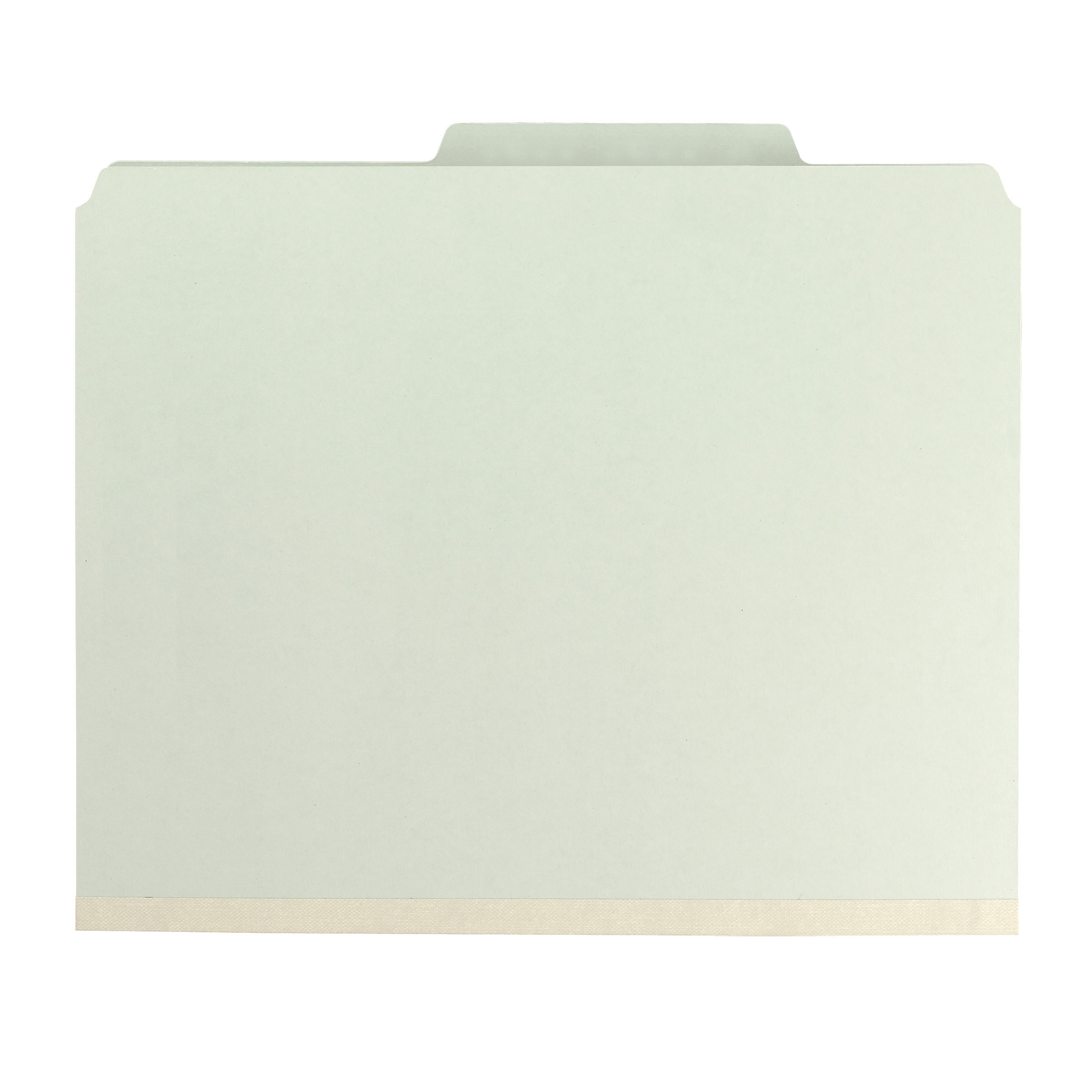 Smead 13776  Pressboard Classification File Folder with SafeSHIELD Fasteners, 1 Divider, 2" Expansion, Letter Size, Gray/Green, Total of 50