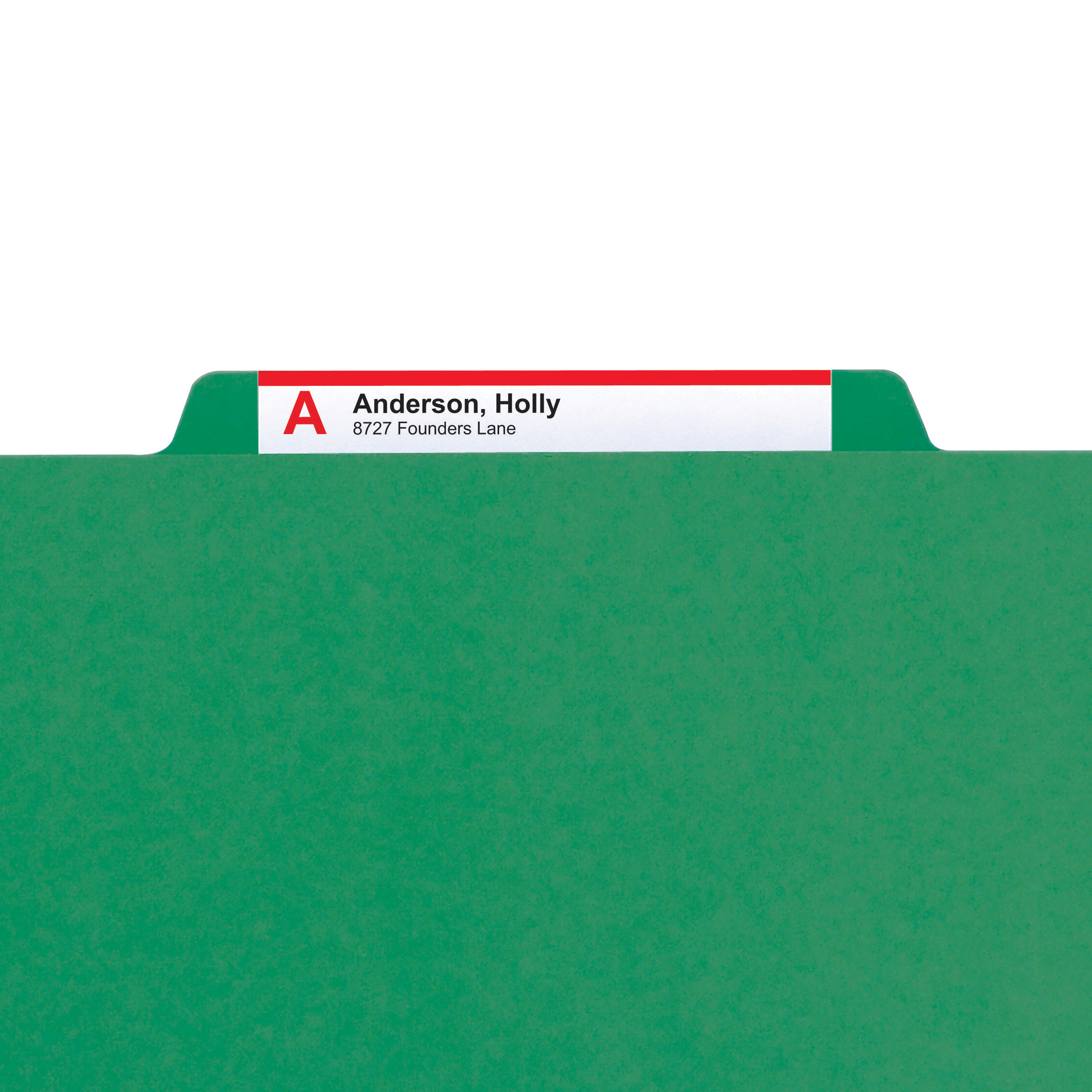 Smead 13733  Pressboard Classification File Folder with SafeSHIELD Fasteners, 1 Divider, 2" Expansion, Letter Size, Green, 10 per Box (13733)