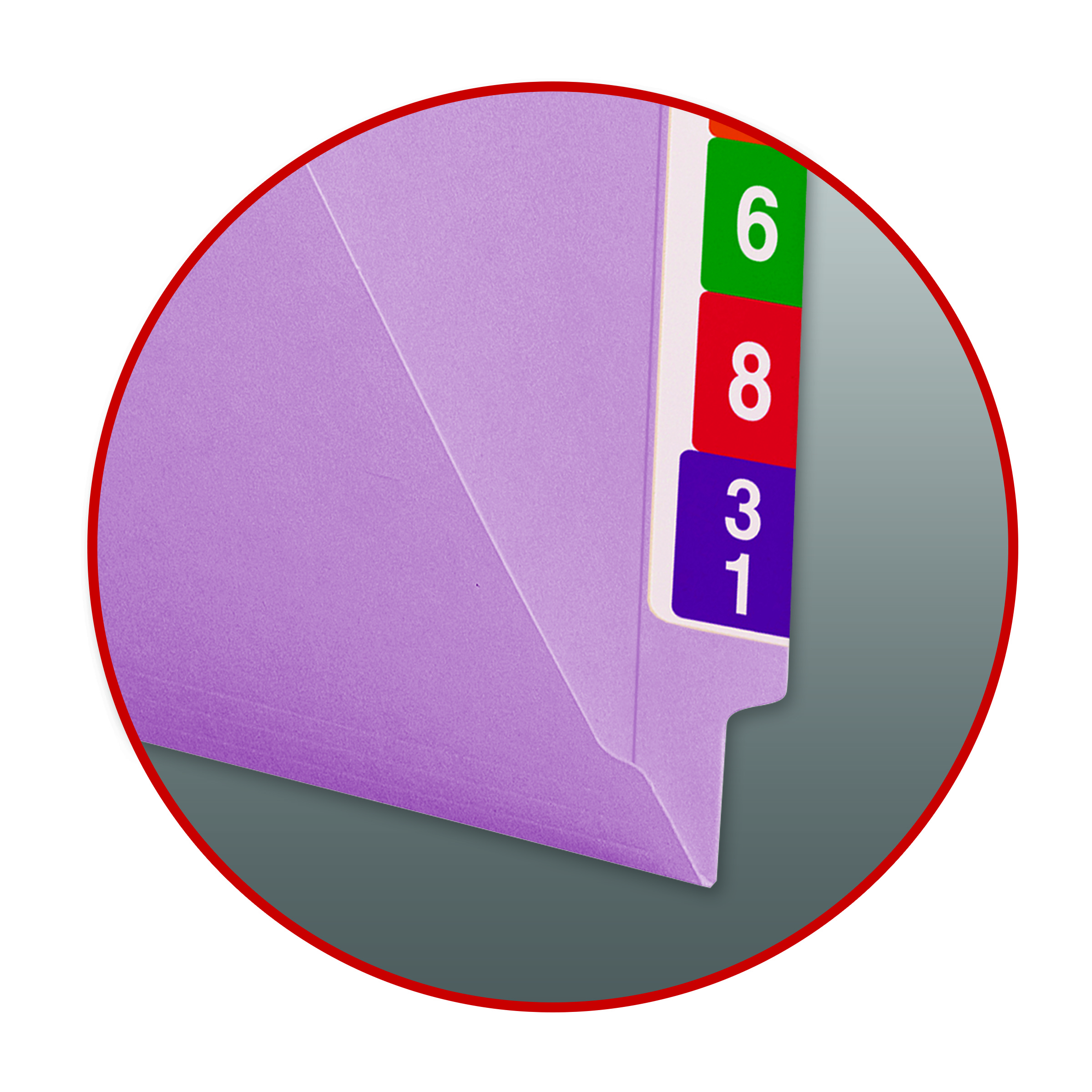 Smead 25410  Colored End Tab File Folder, Shelf-Master Reinforced Straight-Cut Tab, Letter Size, Lavender, 100 per Box (25410)
