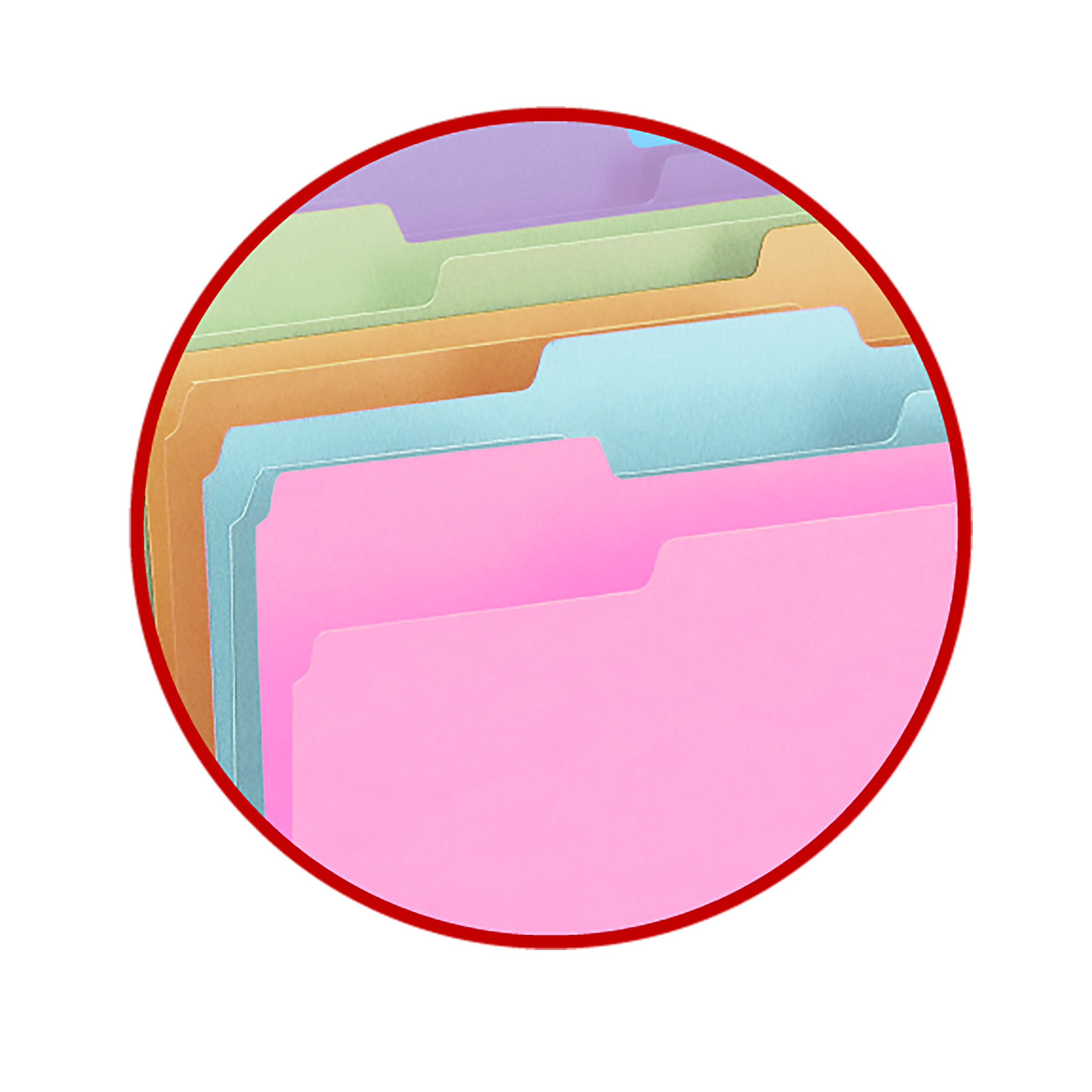 Smead 11953  File Folder, 1/3-Cut Tab, Letter Size, Assorted Colors, 100 per Box, (11953)