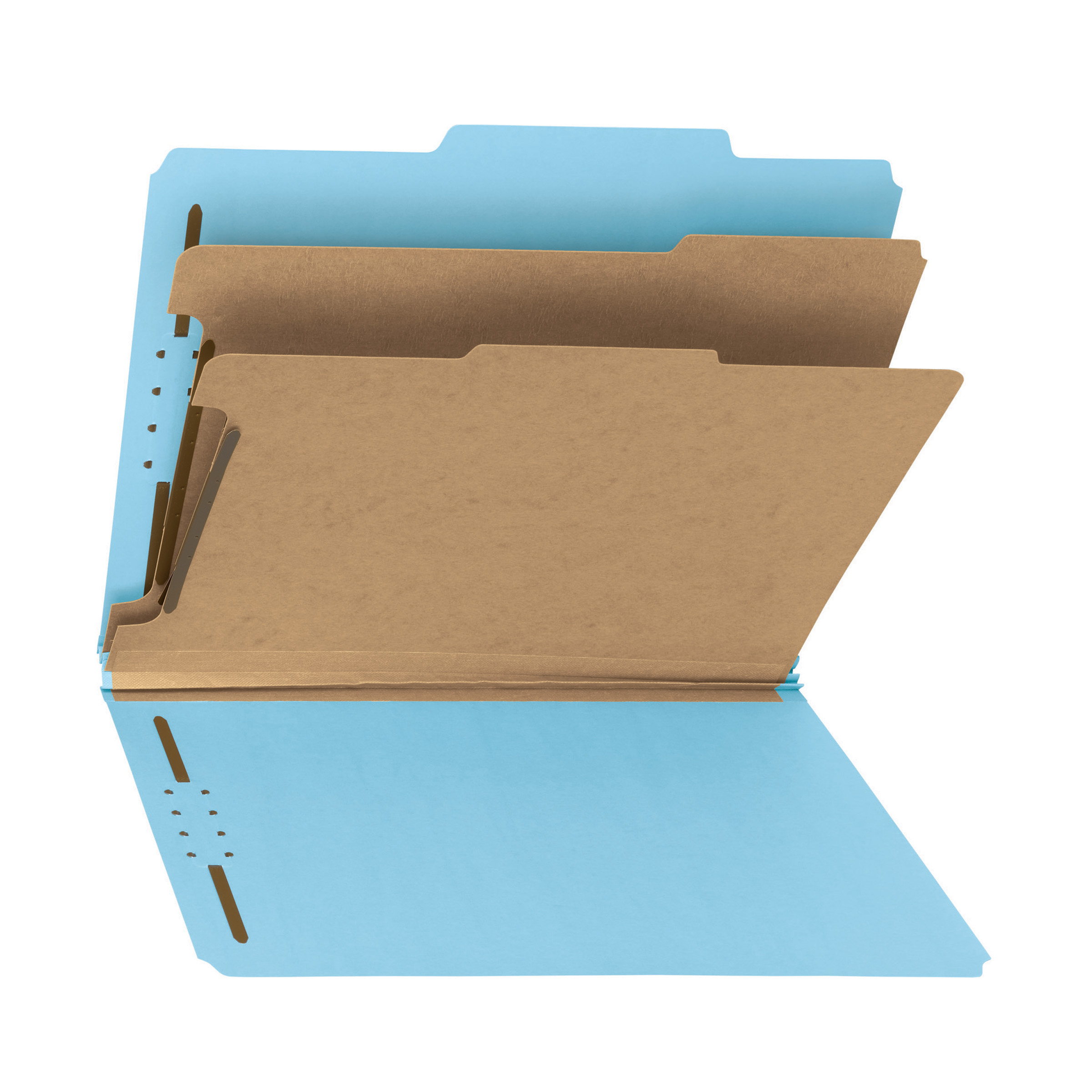 Smead 14021  100% Recycled Pressboard Classification File Folder, 2 Dividers, 2" Expansion, Letter Size, Blue, 10 per Box (14021)
