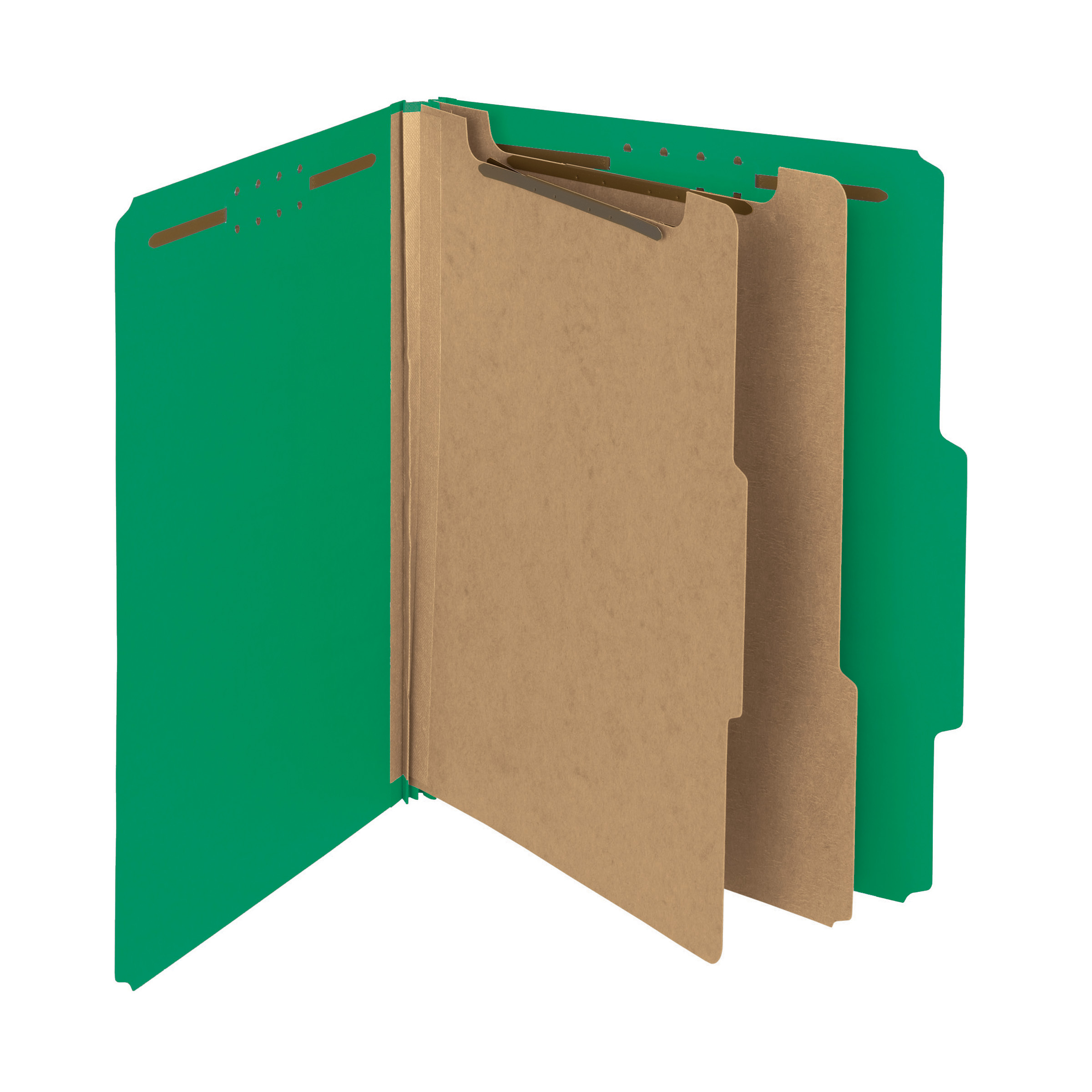 Smead 14063  100% Recycled Pressboard Classification Folder, 2 Dividers, 2" Expansion, Letter Size, Green,  50/Carton (14063)