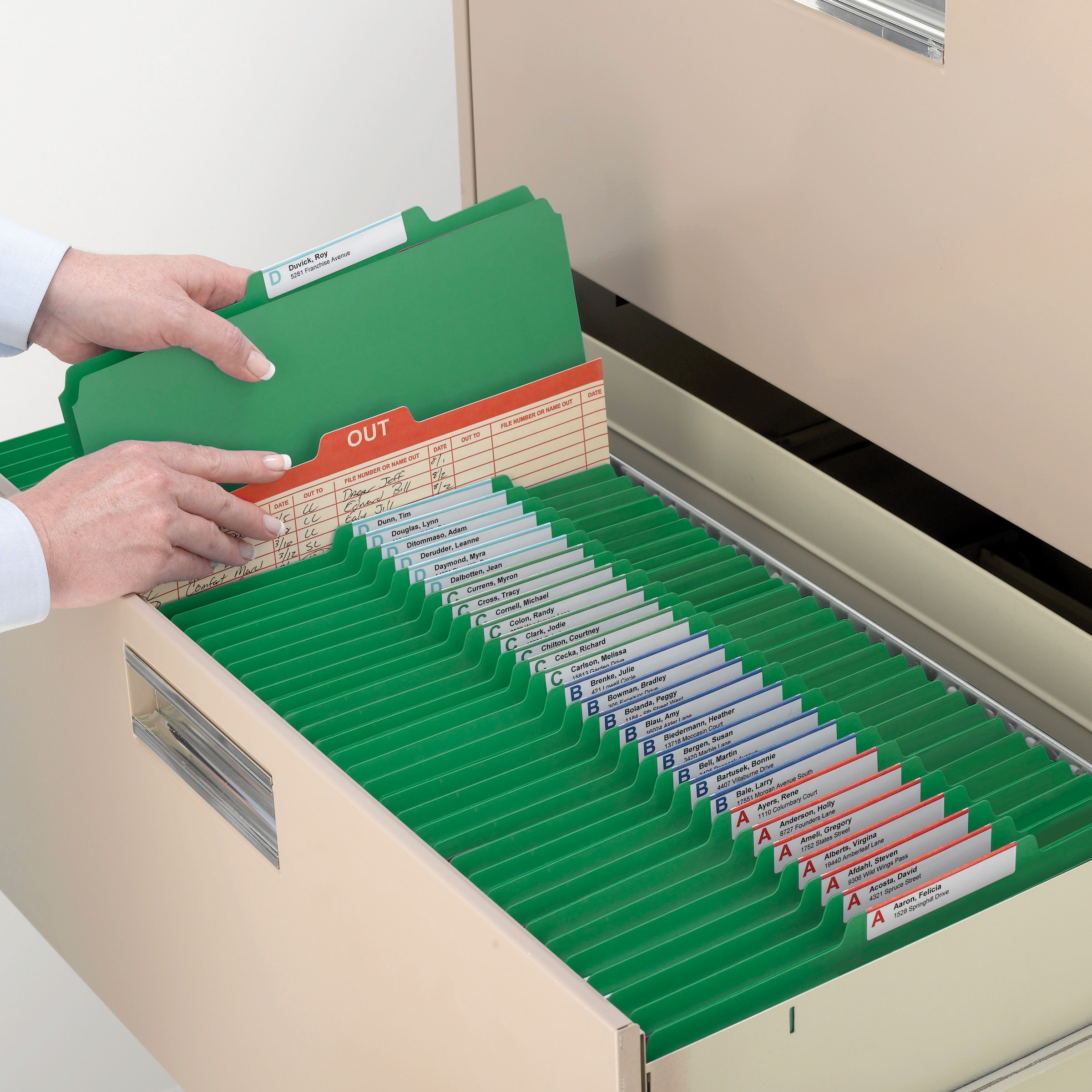 Smead 14063  100% Recycled Pressboard Classification Folder, 2 Dividers, 2" Expansion, Letter Size, Green,  50/Carton (14063)