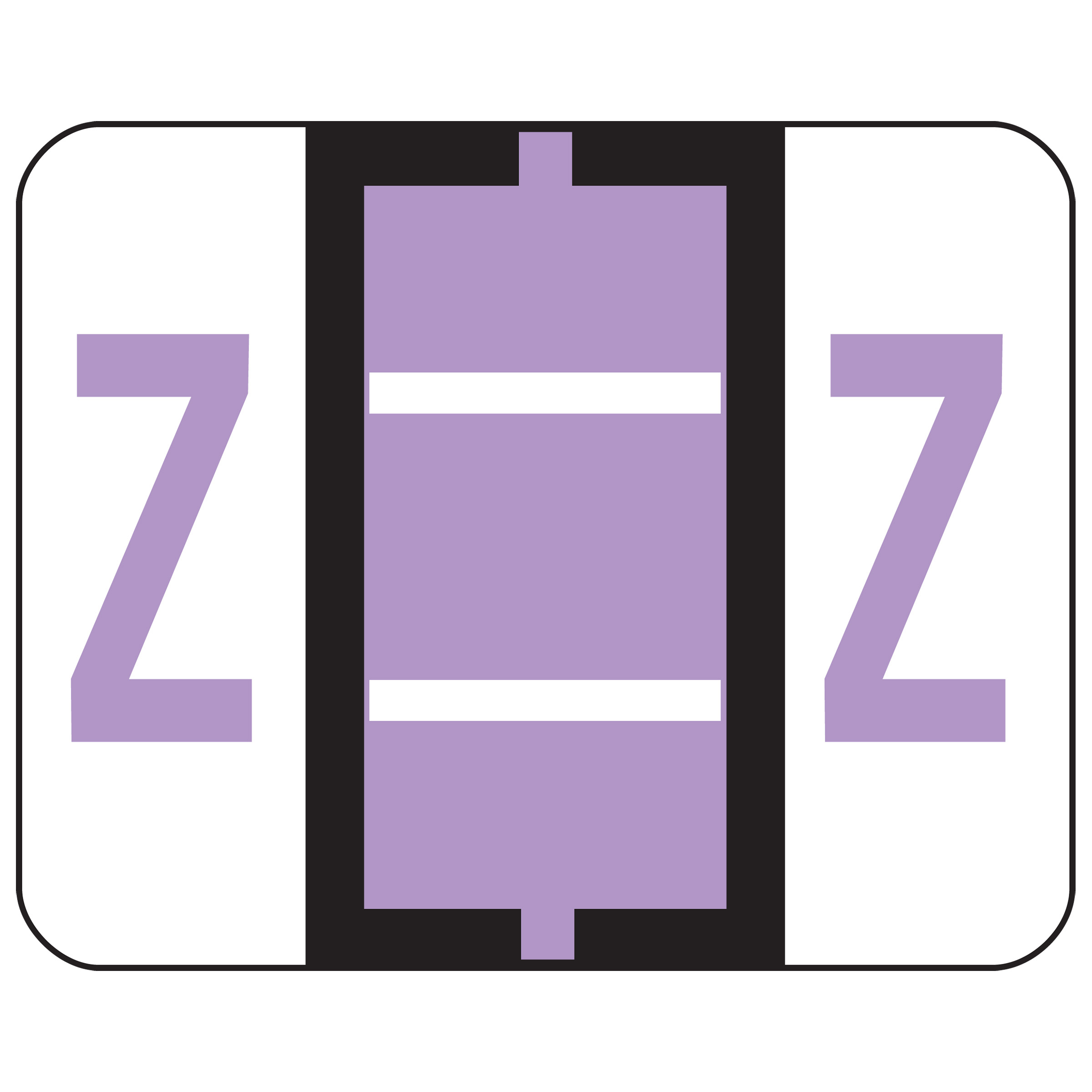 Smead 67096  BCCR Bar-Style Color-Coded Alphabetic Label, Z, Label Roll, Lavender, 500 labels per Roll, (67096)