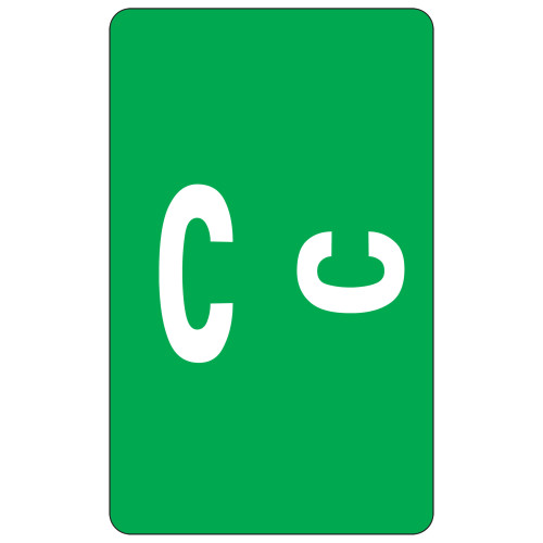 Smead 67173  AlphaZ ACCS Color-Coded Alphabetic Label, C, Dark Green, 100 labels per Pack (67173) - 5 Packs - Total of 500 labels