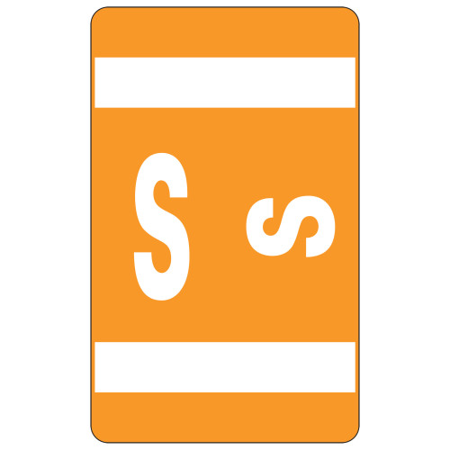 Smead 67189  AlphaZ ACCS Color-Coded Alphabetic Label, S, Orange, 100 labels per Pack (67189) - 5 Packs - Total of 500 labels