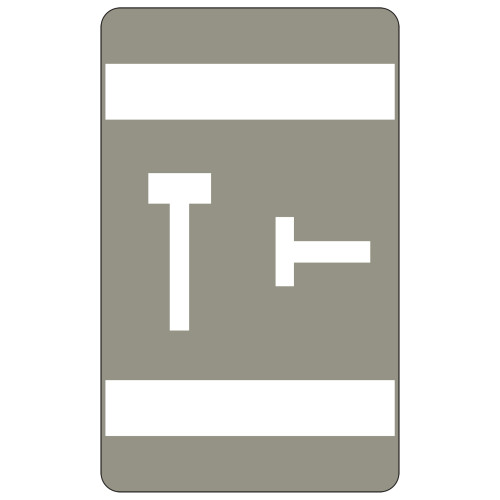 Smead AlphaZ ACCS Color-Coded Alphabetic Label, T, Gray, 100 labels per Pack (67190) - 5 Packs