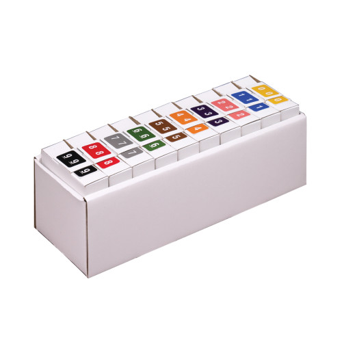 Smead 67350  DCCRN Color-Coded Numeric Label, 0-9, Label Roll, Assorted Colors (67350) - 1-1/4" W x 1" H