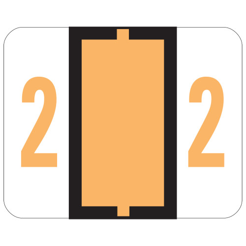 Smead 67372  BCCRN Bar-Style Color-Coded Numeric Label, 2, Label Roll, Light Orange, 500 labels per Roll (67372)