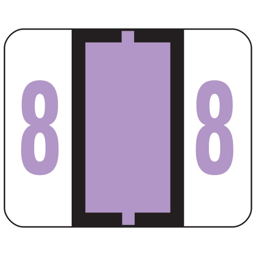 Smead 67378  BCCRN Bar-Style Color-Coded Numeric Label, 8, Label Roll, Lavender, 500 labels per Roll (67378)