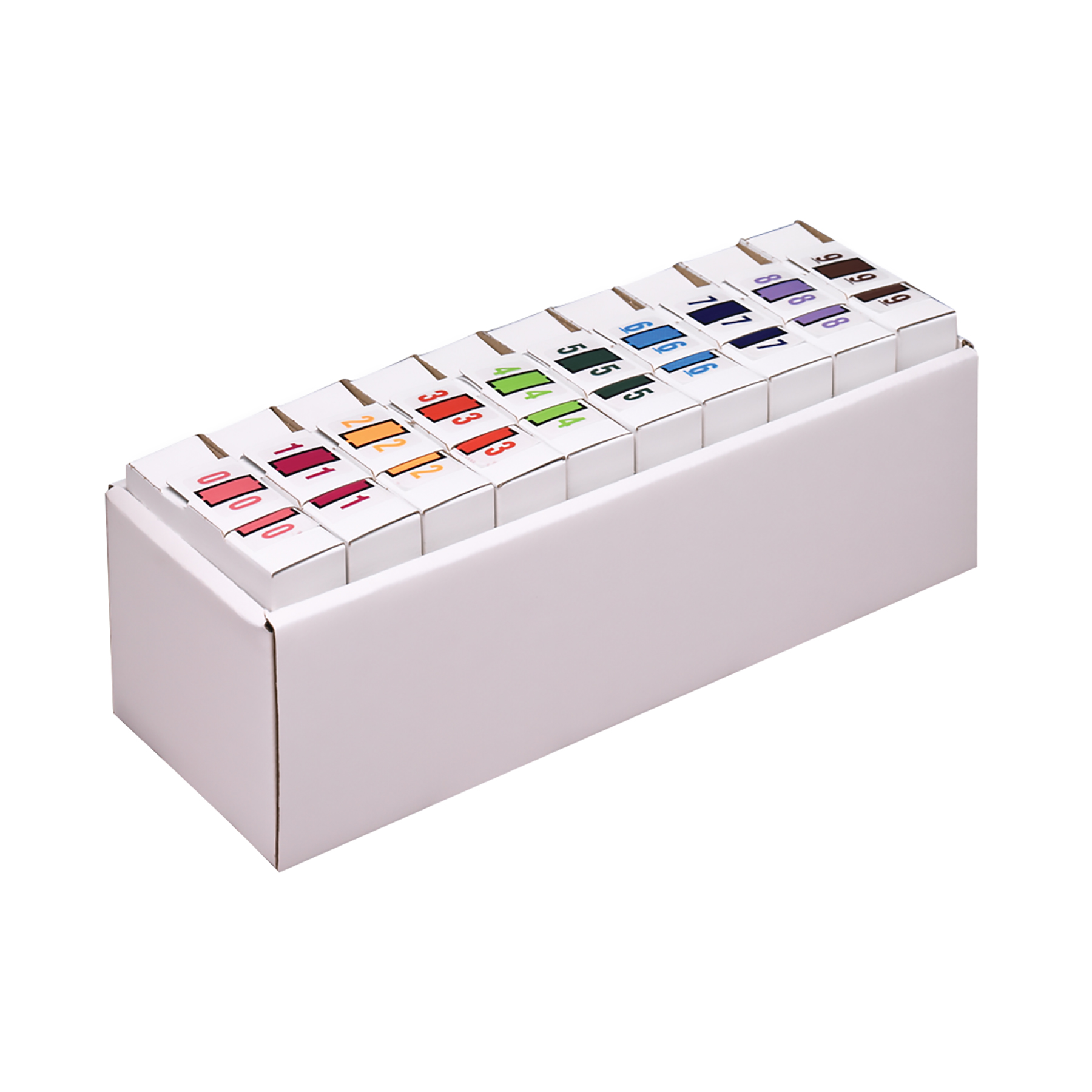 Smead 67380  BCCRN Bar-Style Color-Coded Numeric Label, 0-9, Label Roll, Assorted Colors (67380)