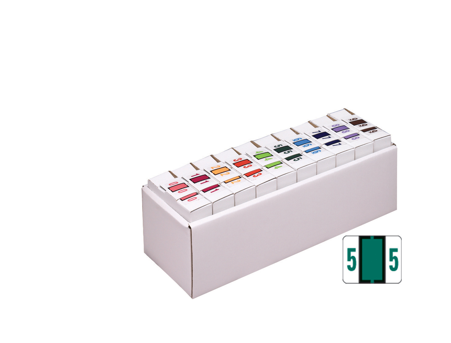 Smead 67380  BCCRN Bar-Style Color-Coded Numeric Label, 0-9, Label Roll, Assorted Colors (67380)