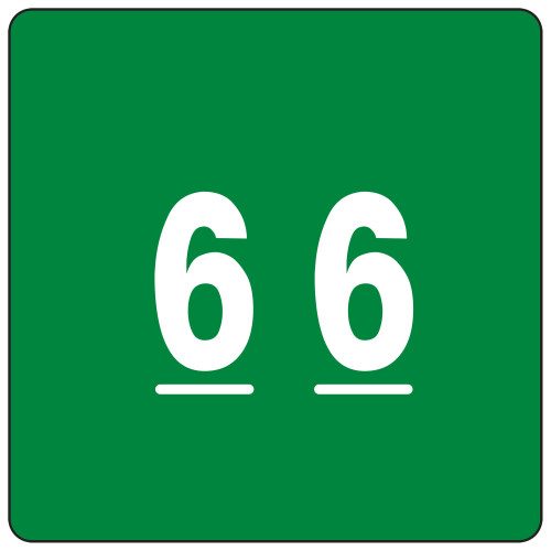 Smead 67426  DCC Color-Coded Numeric Label, 6, Label Roll, Green, 250 labels per Roll (67426)