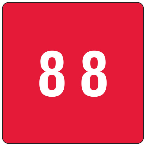 Smead 67428  DCC Color-Coded Numeric Label, 8, Label Roll, Red, 250 labels per Roll (67428)
