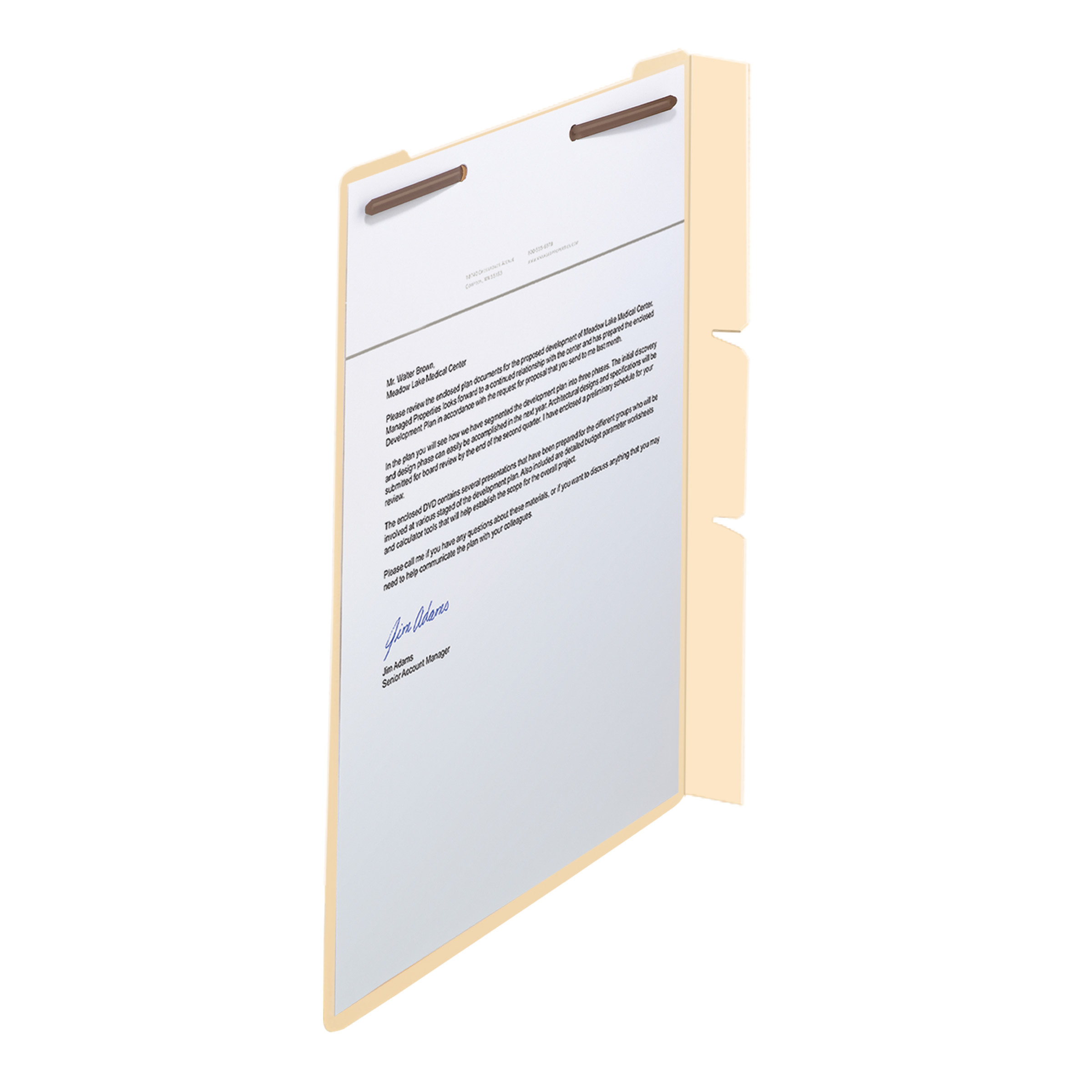 Smead 68027  Self-Adhesive Folder Divider, 1" Twin Prong Fastener, Letter Size 11-1/4" W x 8-1/2" H  - 11 PT. Manila, 100 per Box (68027)