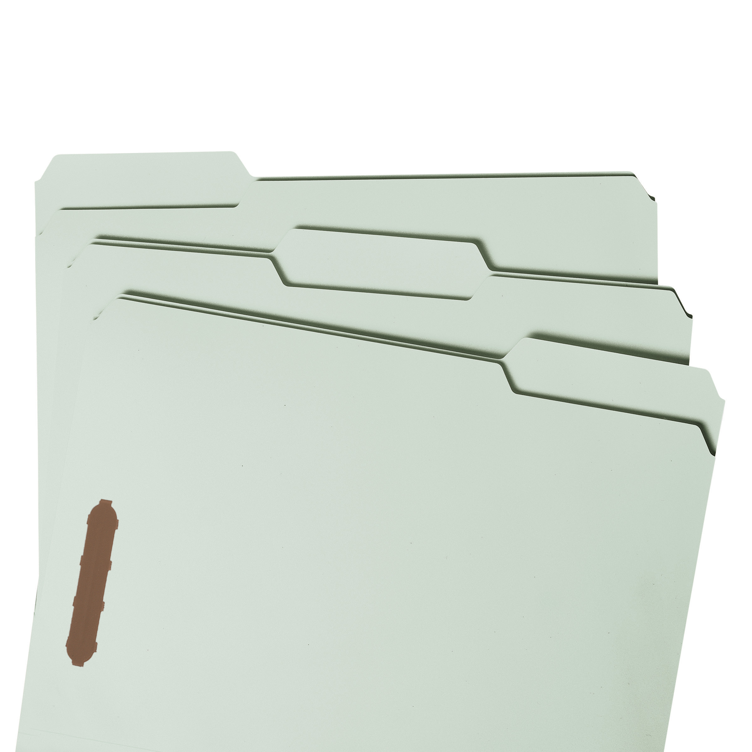 Smead 15003  100% Recycled Pressboard Fastener File Folder, 1/3-Cut Tab, 1" Expansion, Letter Size, Gray/Green, 25 per Box (15003)