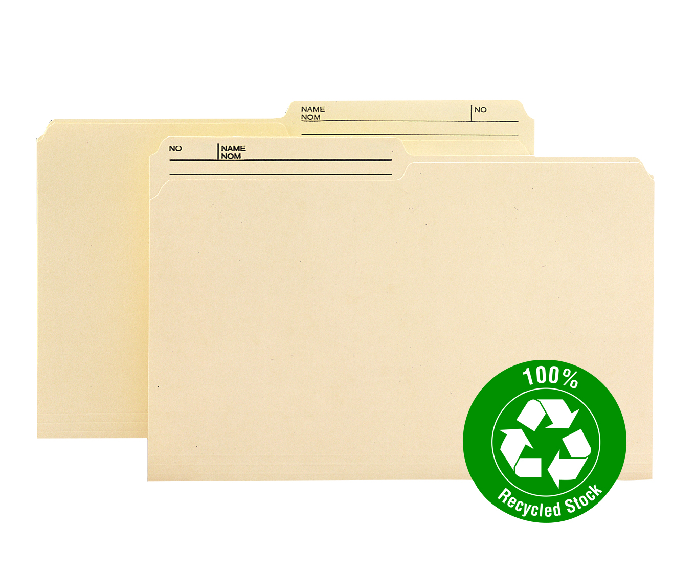 Smead 15329  100% Recycled Reversible File Folder, 1/2-Cut Right Printed Tab, Legal Size, Manila, 100 per Box (15329)