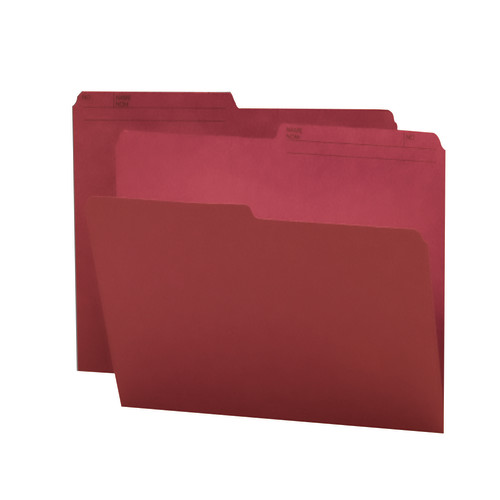 Smead 15369  Reversible File Folder, 1/2-Cut Tab, Legal Size, Maroon, 100 per Box (15369)