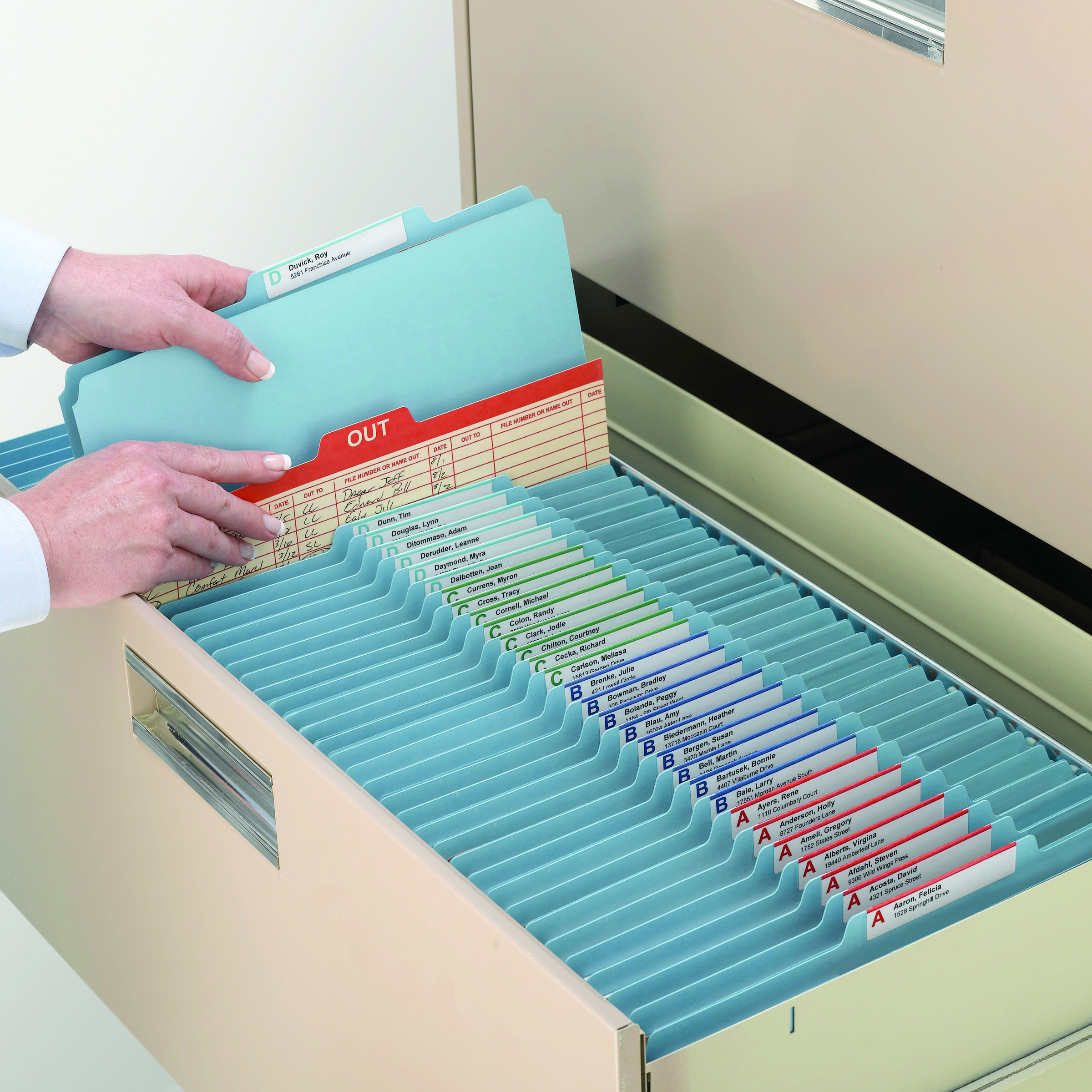 Smead 19021  100% Recycled Pressboard Classification File Folder, 2 Dividers, 2" Expansion, Legal Size, Blue, 10 per Box (19021)