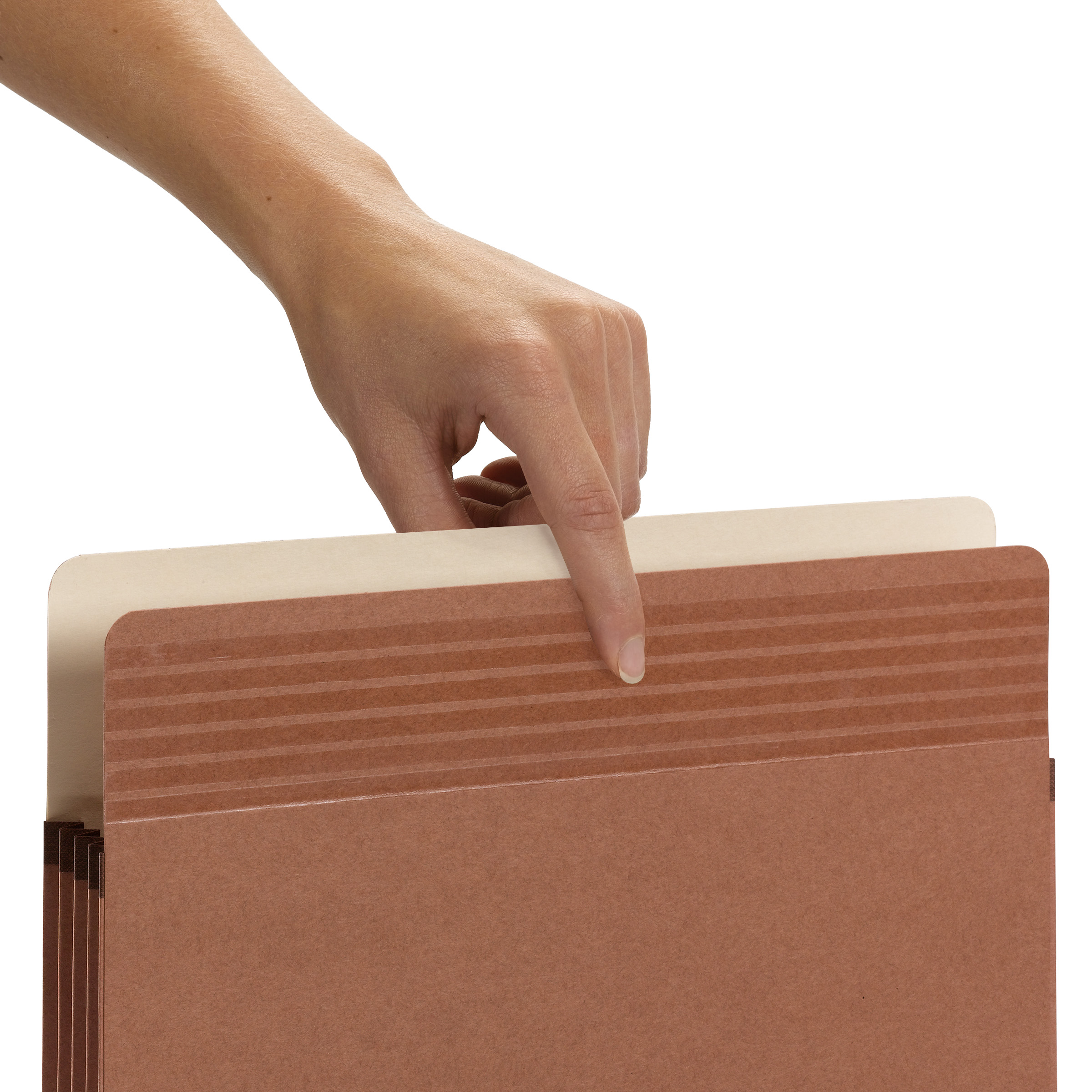 Smead 73208  Easy Grip File Pocket, Straight-Cut Tab, 3-1/2" Expansion, Letter Size, Redrope, 25 per Box (73208)