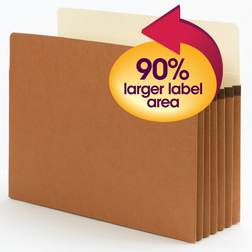 Smead 73240  SuperTab File Pocket, Oversized Straight-Cut Tab, 5-1/4" Expansion, Letter Size, Redrope, 10 per Box (73240)