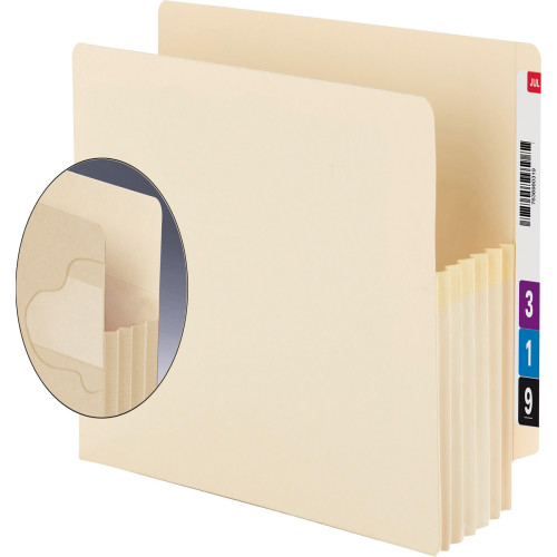 Smead End Tab Extra Wide TUFF folder, Reinforced Straight-Cut Tab, 5-1/4" Accordion Expansion, Extra Wide Letter Size, Manila, 10 per Box (75160)