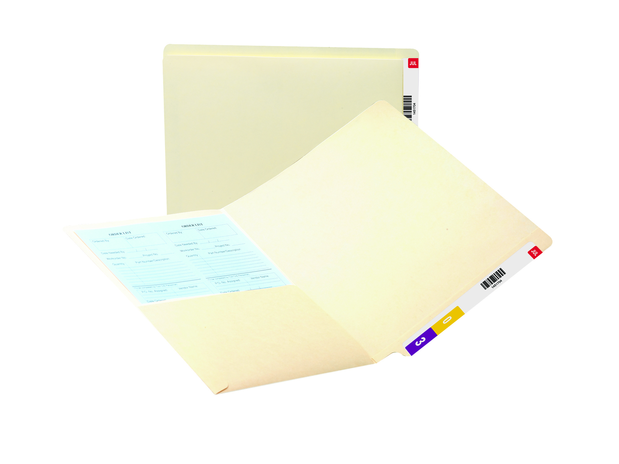 Smead 24117  End Tab Pocket Folder, 2 Pockets, 11 Pt. Manila, Reinforced Straight-Cut Tab, Letter Size, 25 per Box