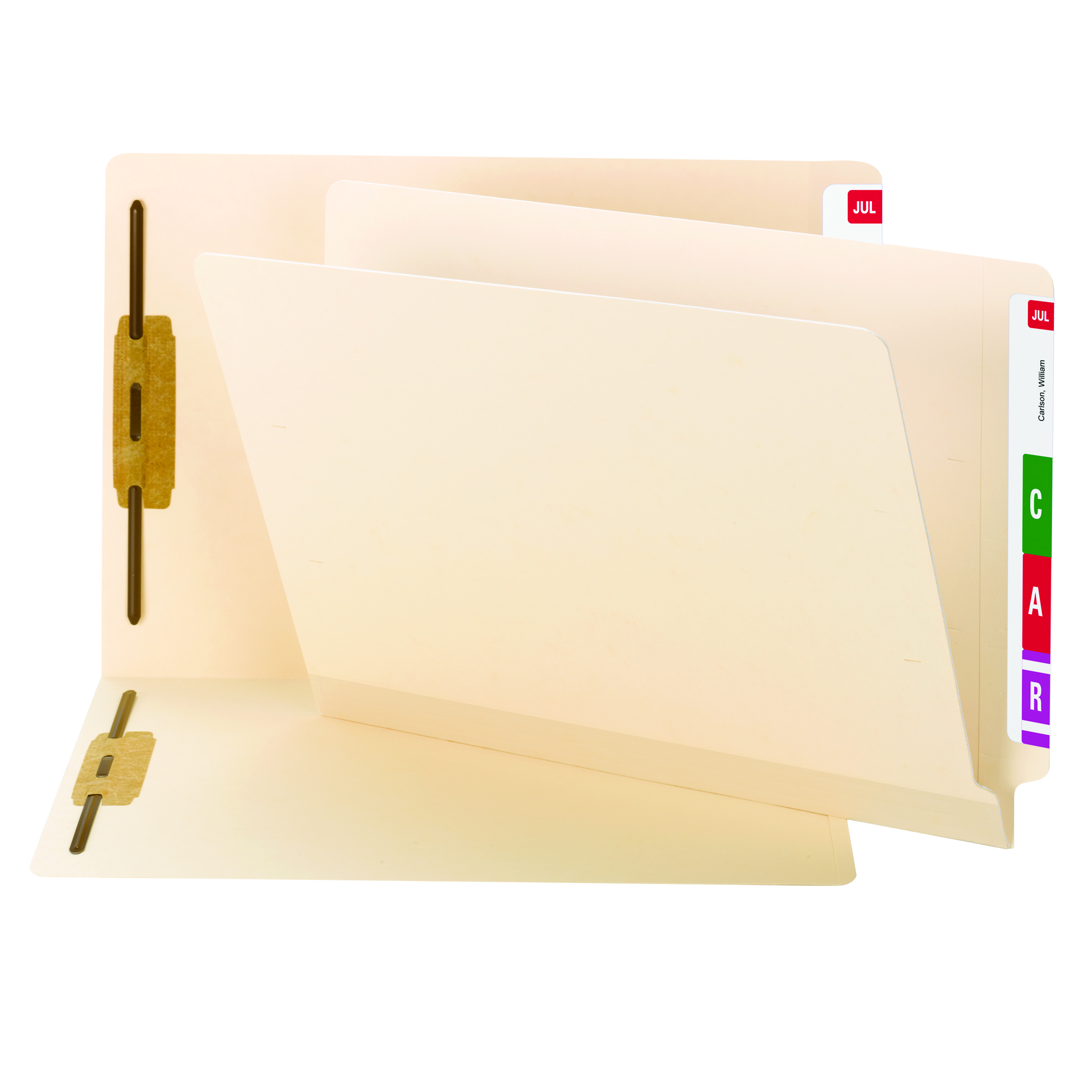 Smead 34105  TUFF Laminated End Tab Fastener Folder, Shelf-Master Reinforced Straight-Cut Tab, Letter Size, Manila, Total of 250