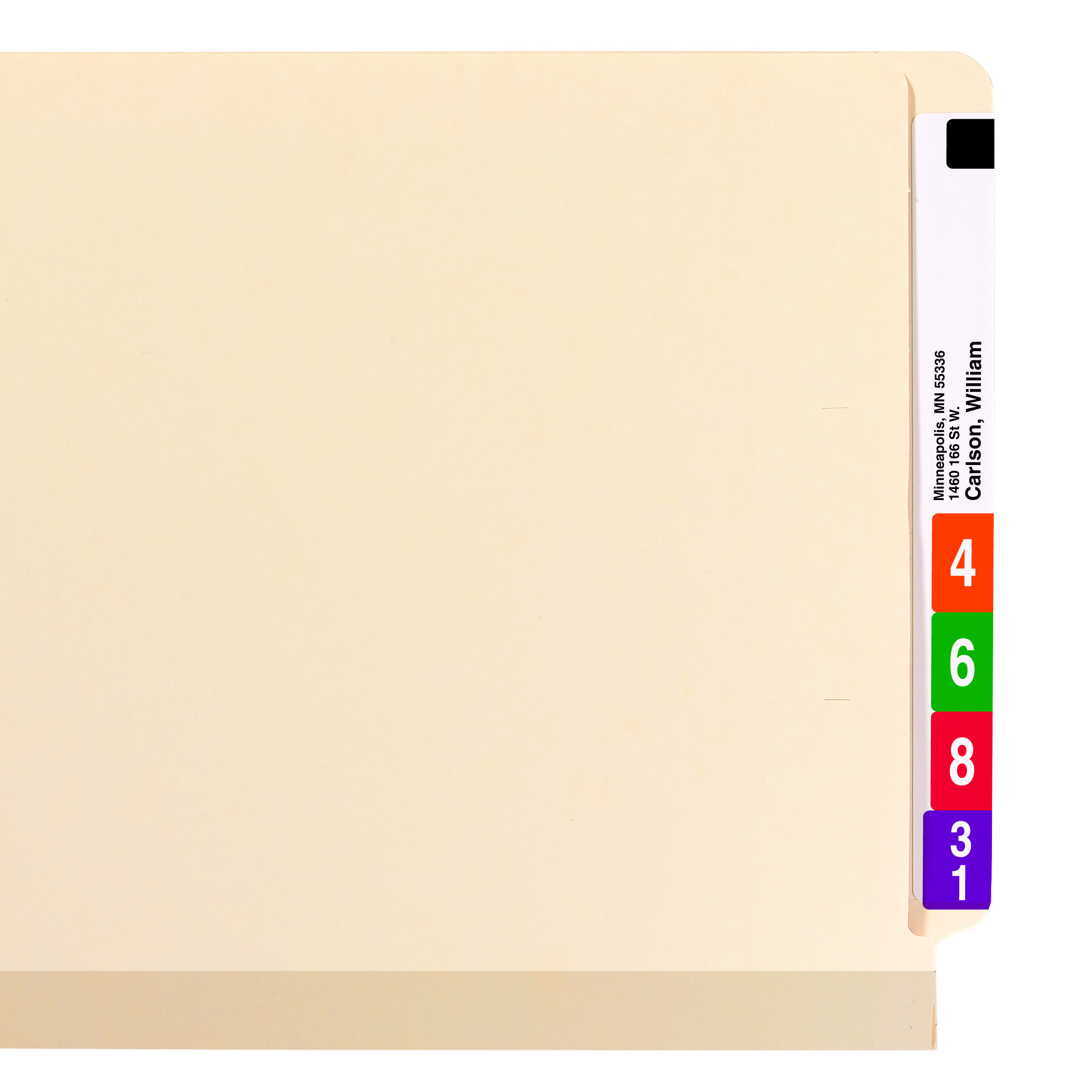 Smead 34105  TUFF Laminated End Tab Fastener Folder, Shelf-Master Reinforced Straight-Cut Tab, Letter Size, Manila, Total of 250