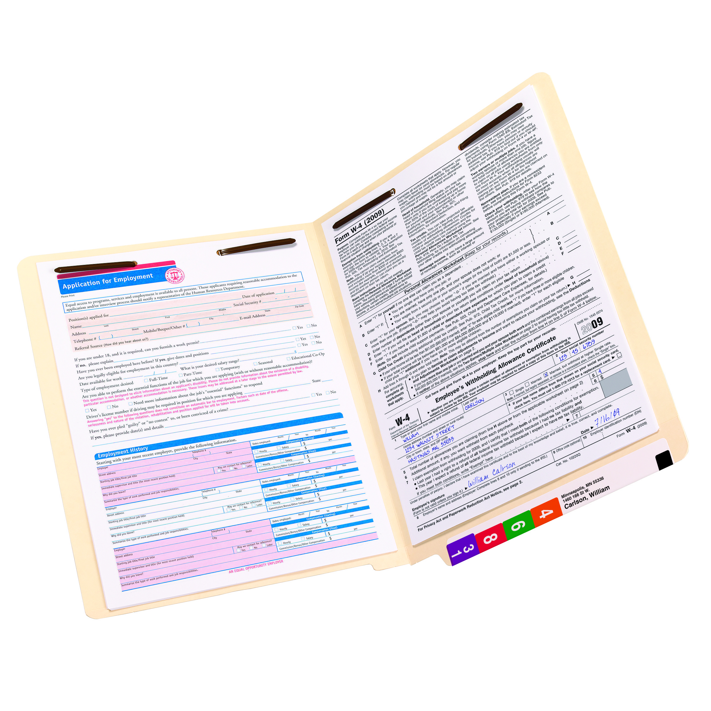 Smead 34105  TUFF Laminated End Tab Fastener Folder, Shelf-Master Reinforced Straight-Cut Tab, Letter Size, Manila, Total of 250