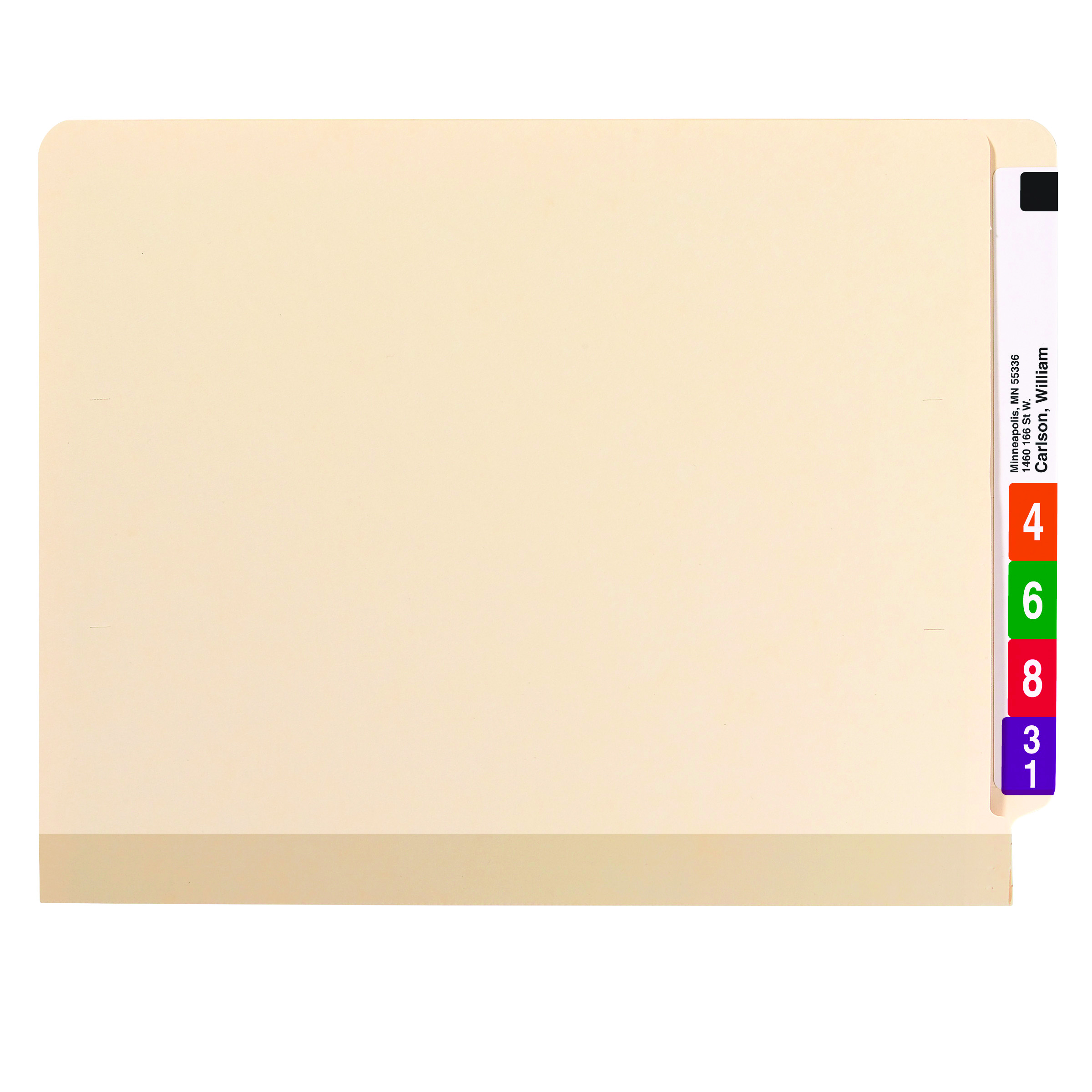 Smead 34105  TUFF Laminated End Tab Fastener Folder, Shelf-Master Reinforced Straight-Cut Tab, Letter Size, Manila, Total of 250