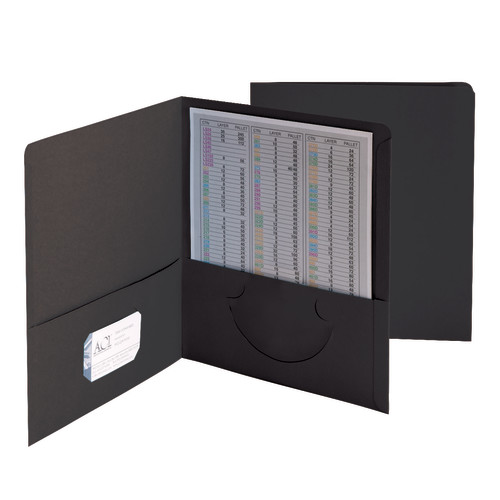 Smead 87853  Two-Pocket Heavyweight Folder, Up to 100 Sheets, Letter Size, Black, 25 per Box (87853)