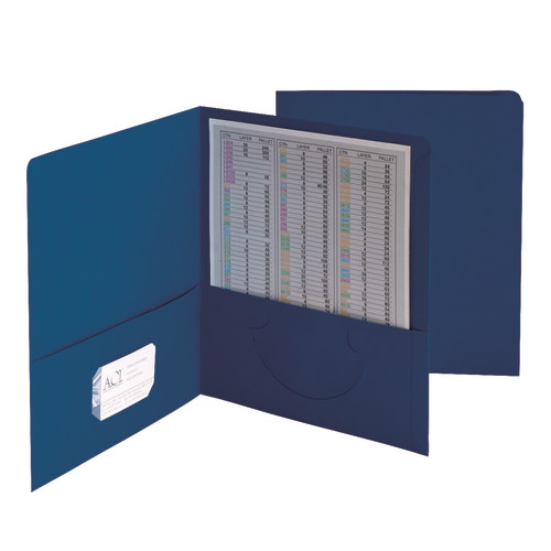 Smead 87854  Two-Pocket Heavyweight Folder, Up to 100 Sheets, Letter Size, Dark Blue, 25 per Box (87854)